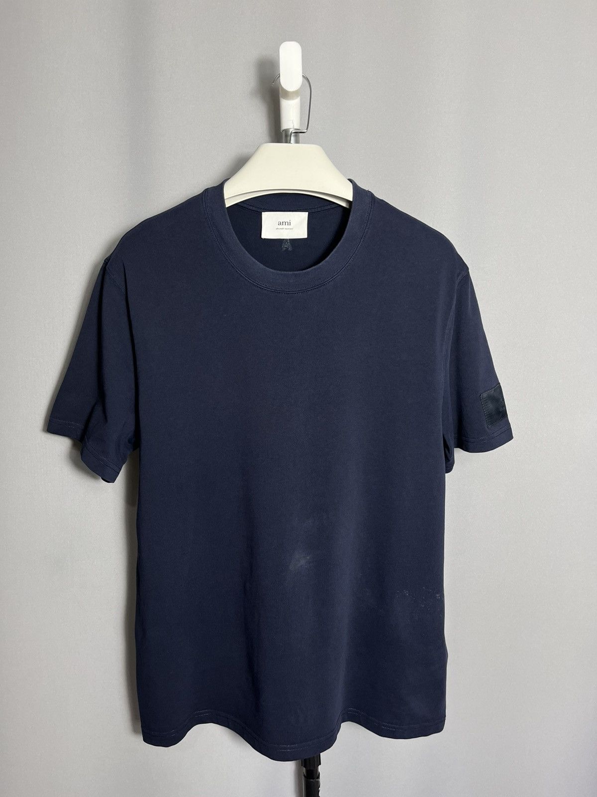 AMI Ami Paris mens navy t-shirt cotton short sleeve Size US L / EU 52-54 / 3 - 1 Thumbnail