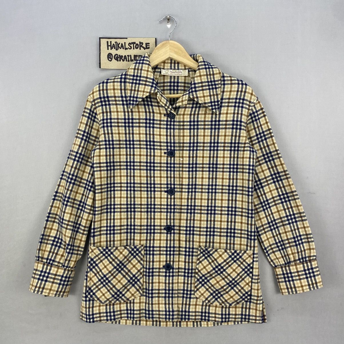 Designer Vintage Young Pendleton Plaid-Check Jacket Size XS / US 0-2 / IT 36-38 - 1 Thumbnail