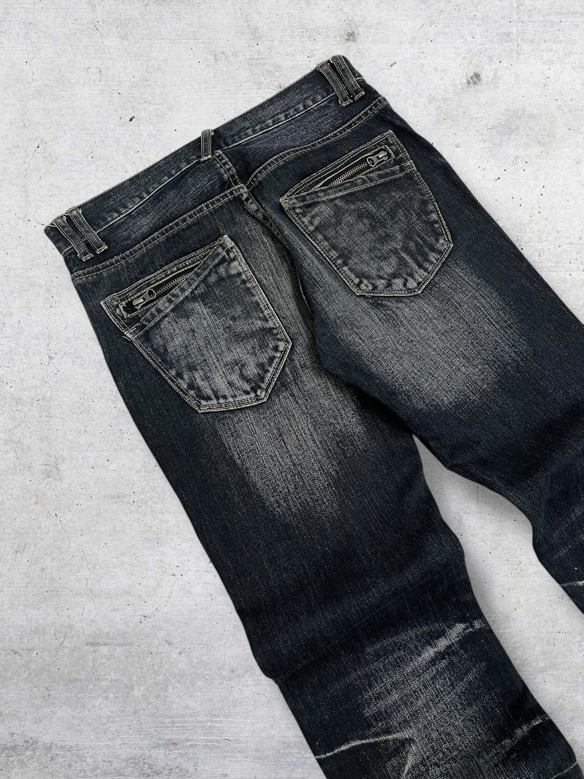 PPFM VINTAGE PPFM 90S OG JAPAN DESIGNER WHISKERING WORN OUT DENIM Size US 30 / EU 46 - 15 Thumbnail