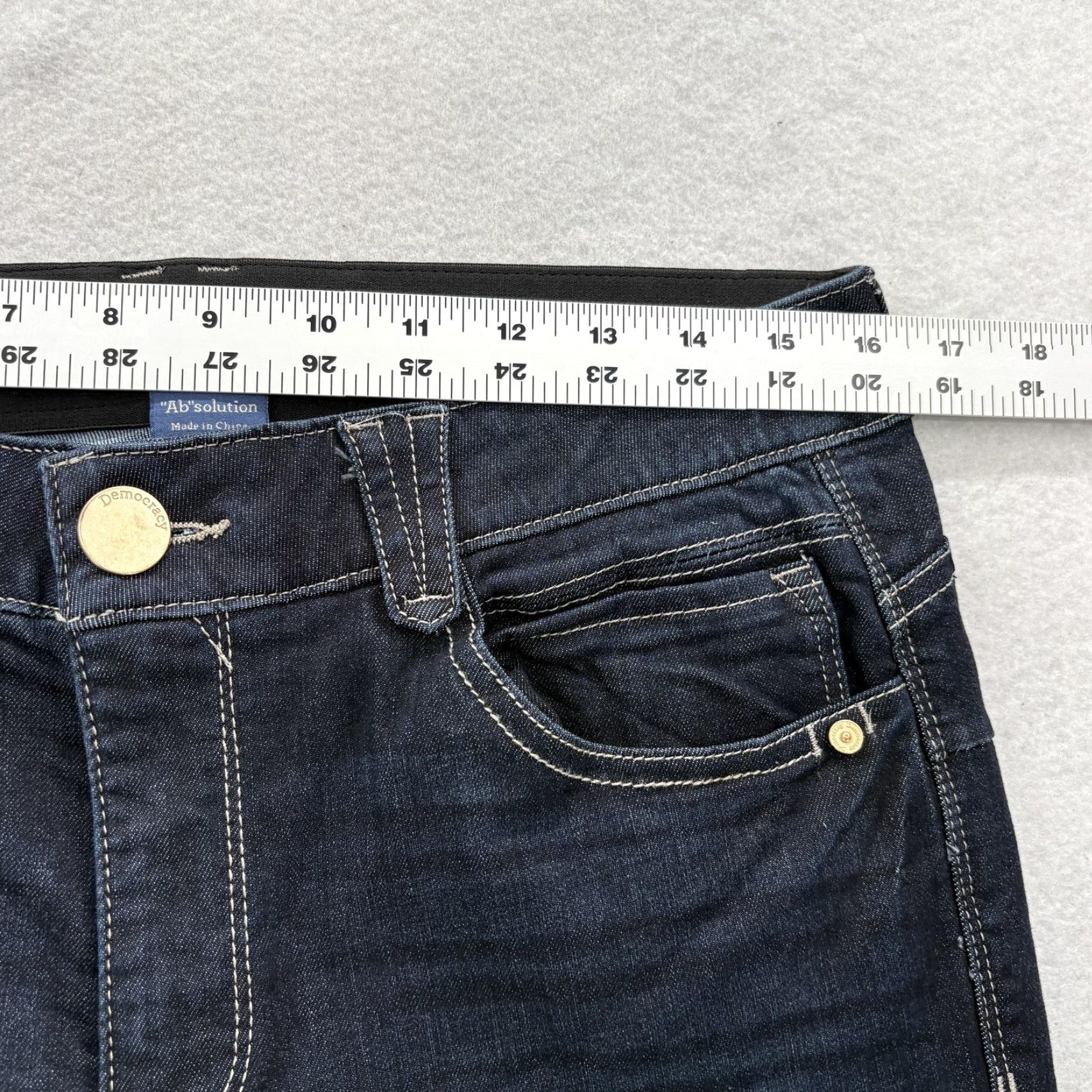 Vintage Democracy Jeans Ankle Womens 12 Blue Mid Rise Slim Stretch Denim 5-Pocket Zipper Button Pocketing N/A Size 34" / US 12 / IT 48 - 5 Thumbnail