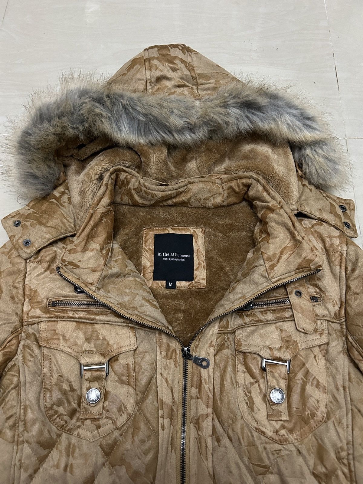 20471120 Rare🔥 Japanese 2000s In The Attic Fur Puffer Grunge Jacket Size US M / EU 48-50 / 2 - 6 Thumbnail