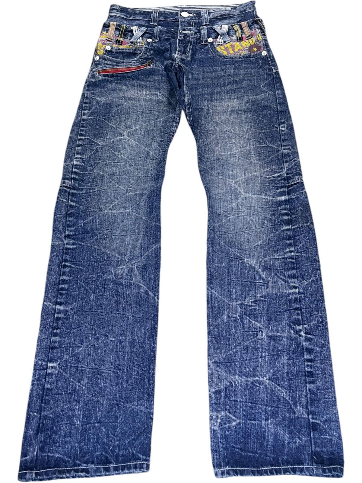 Japanese Brand Vintage Japanese Double Focus Double Waist Printed Jeans Size US 30 / EU 46 - 1 Thumbnail