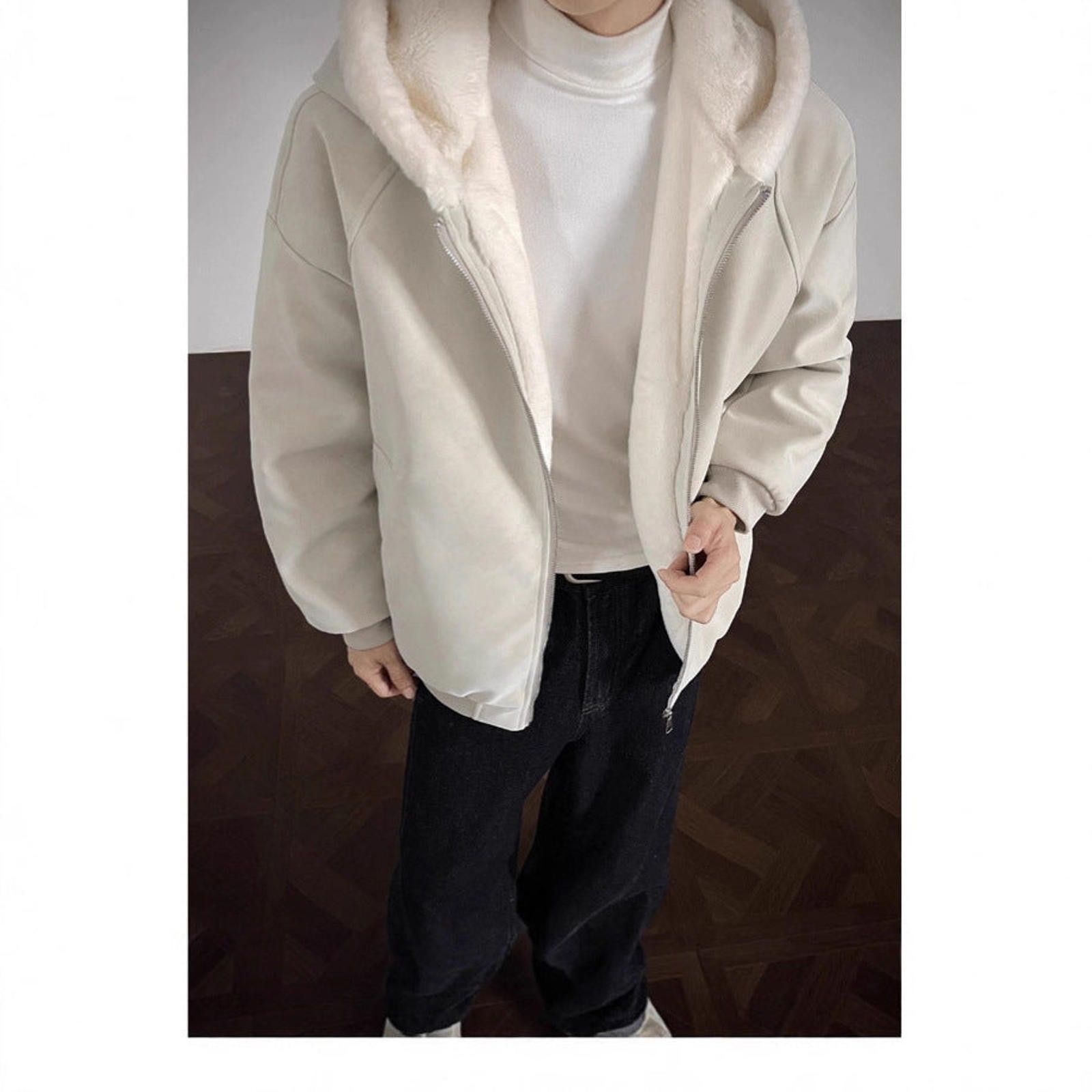 Vintage Black and White Fleece Lined Hooded Zip-Up Jackets Size US M / EU 48-50 / 2 - 5 Thumbnail