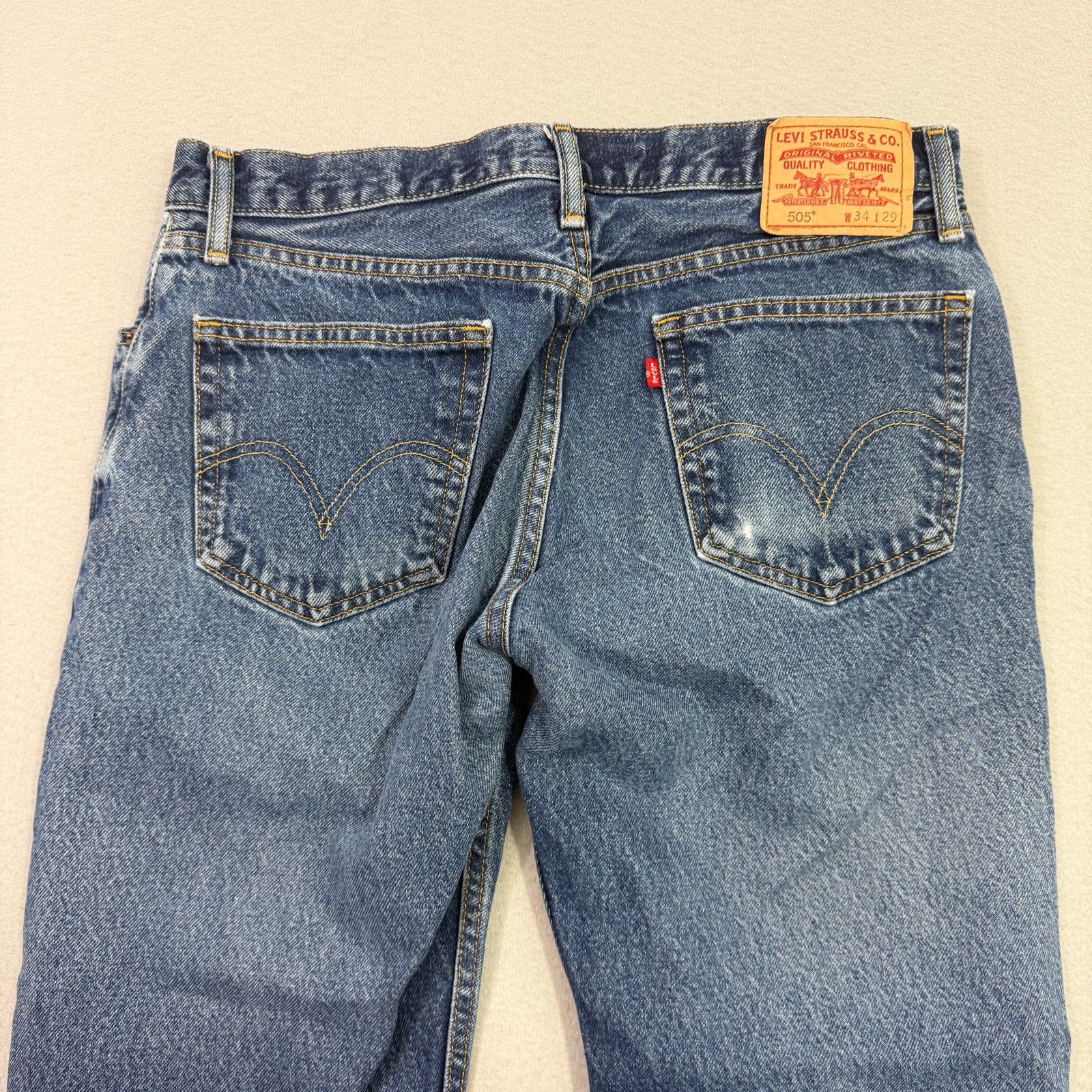 Levi's Vintage Levis 505 Jeans Men 34x29 (Fits 34x27) Blue Straight Size US 34 / EU 50 - 7 Thumbnail