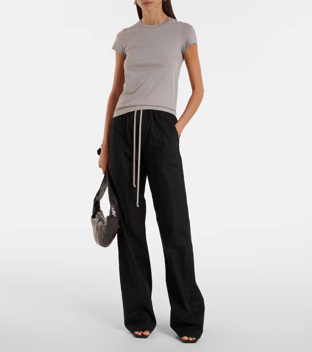 Rick Owens o1y0126 Crewneck T-Shirt in Light Gray Size L / US 10 / IT 46 - 2 Thumbnail