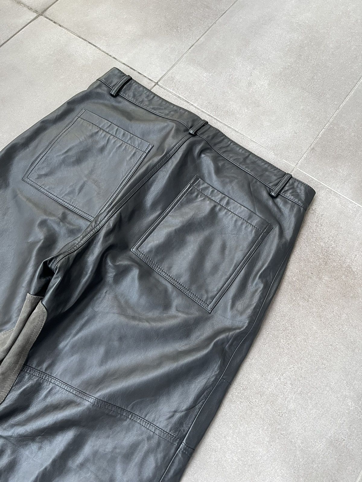 Leather !DS! SS23 Studio ID Suede Patch Leather Moto Trousers Size US 34 / EU 50 - 18 Thumbnail