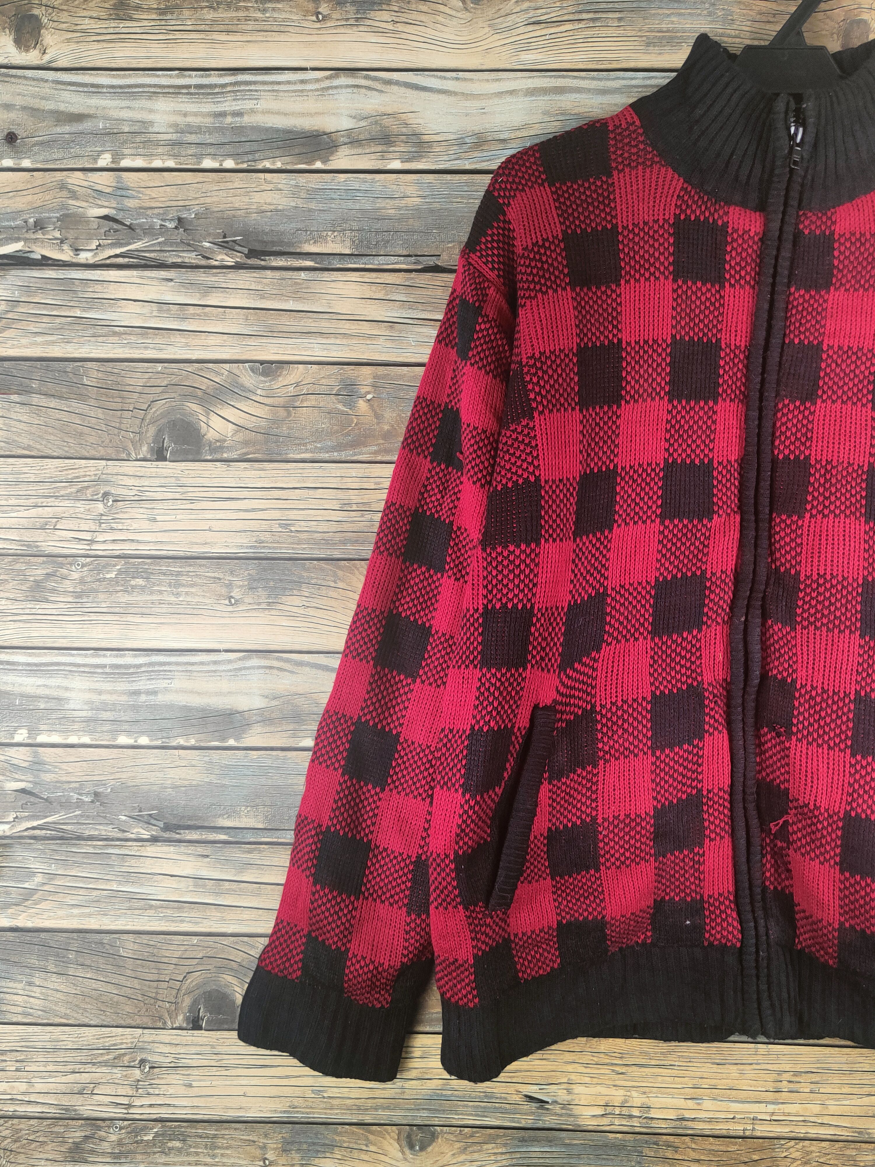 Japanese Brand DL Generate Red Black Knitwear Sweaters #46-476 Size US L / EU 52-54 / 3 - 3 Thumbnail