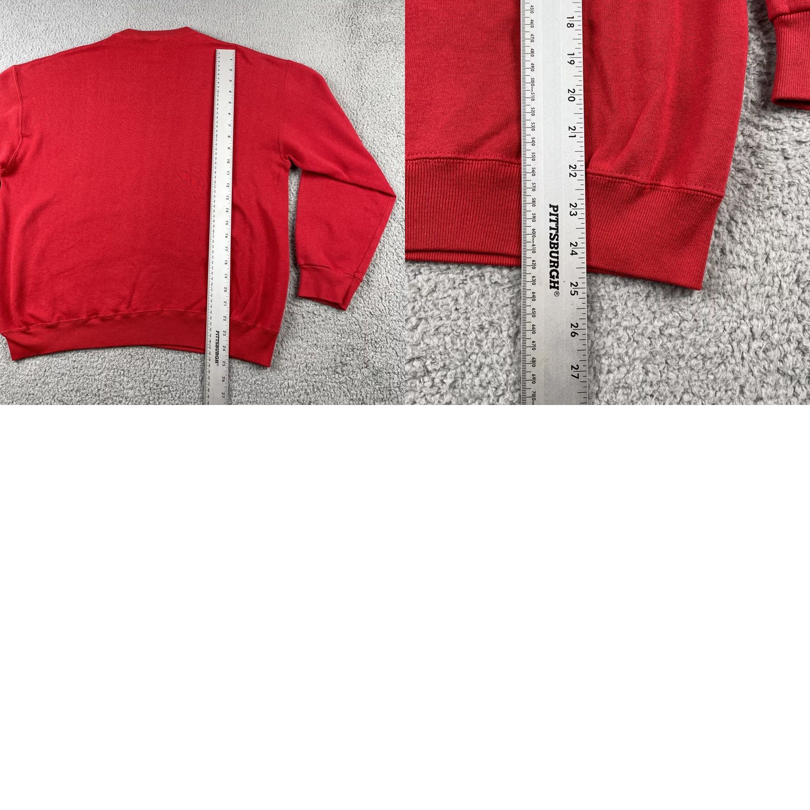 Tultex VINTAGE Tultex Sweatshirt Mens Large Red Crew Neck Pullover 90s Knit Cotton Pull Over Casual Shirt Mens Size US L / EU 52-54 / 3 - 10 Thumbnail