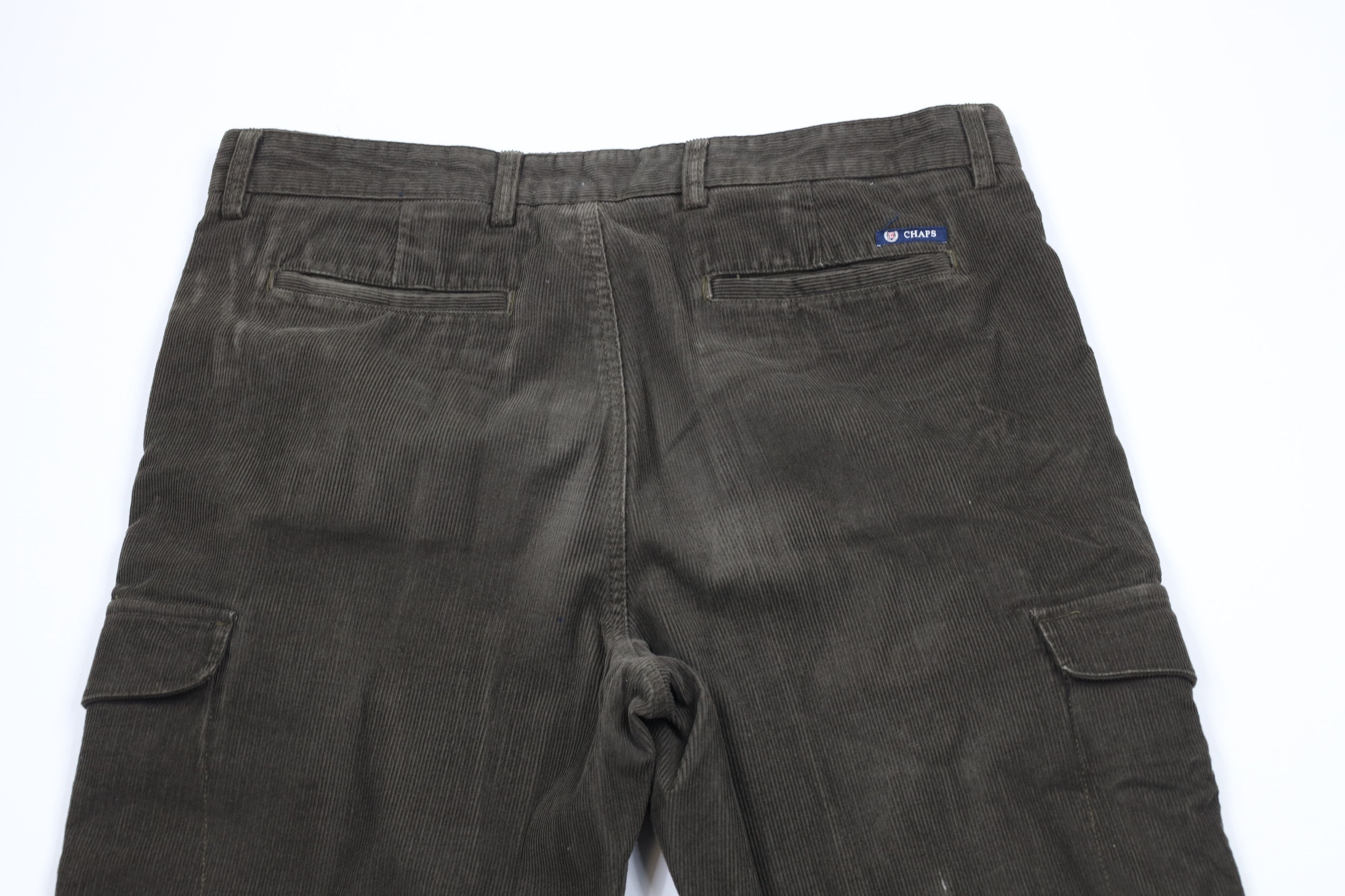 Ralph Lauren × Vintage Vintage 90s Chaps Ralph Lauren Wide Leg Corduroy Cargo Pants Size US 36 / EU 52 - 12 Thumbnail