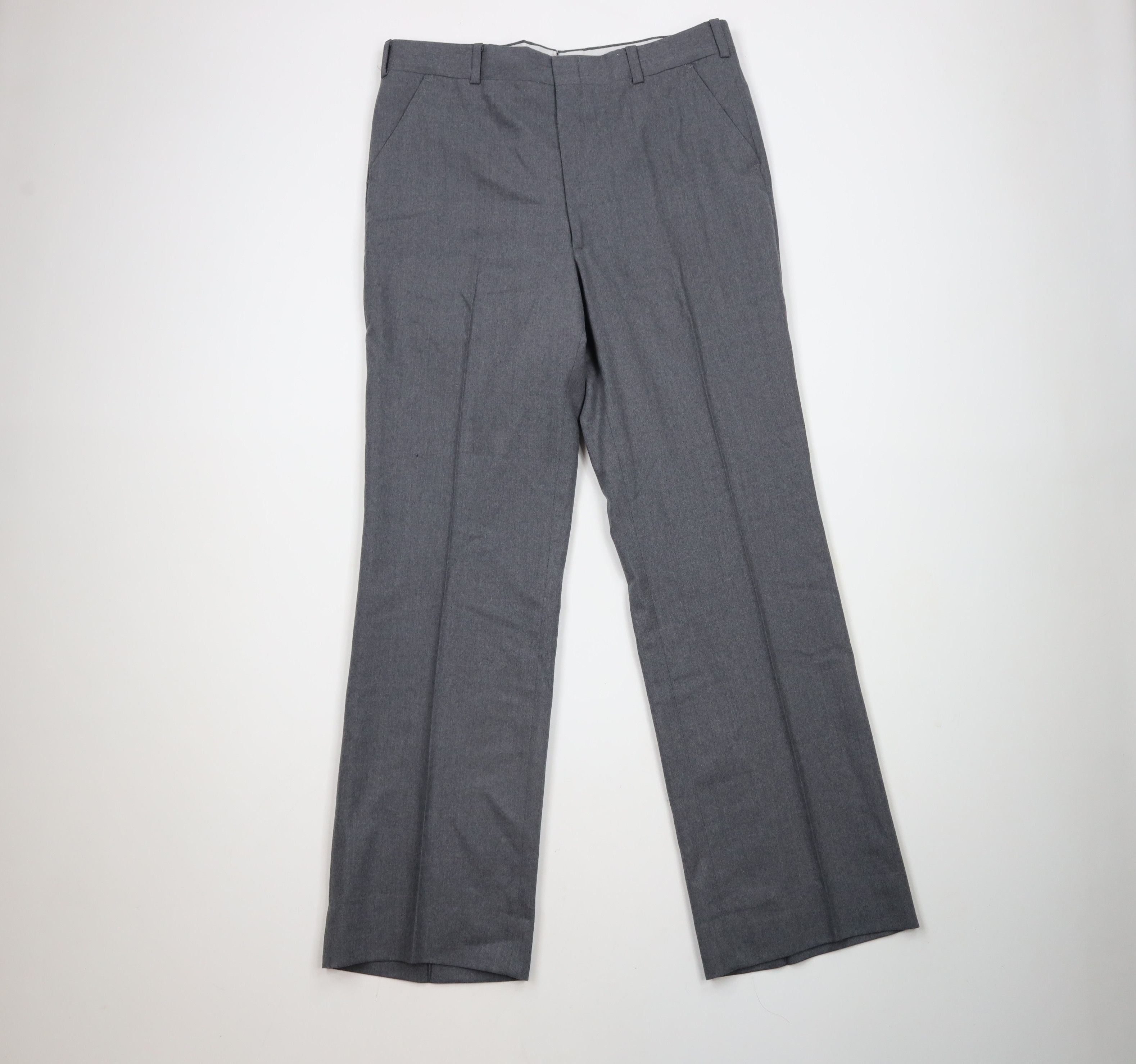 Vintage Vintage 60s 70s Streetwear Wool Bell Bottoms Pants Gray USA Size US 34 / EU 50 - 1 Thumbnail