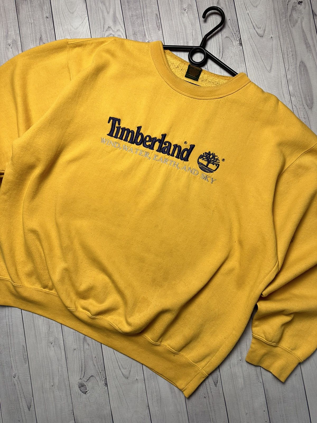 Timberland × Vintage Vintage Timberland sweatshirt big logo yellow size Xl Size US XL / EU 56 / 4 - 2 Thumbnail