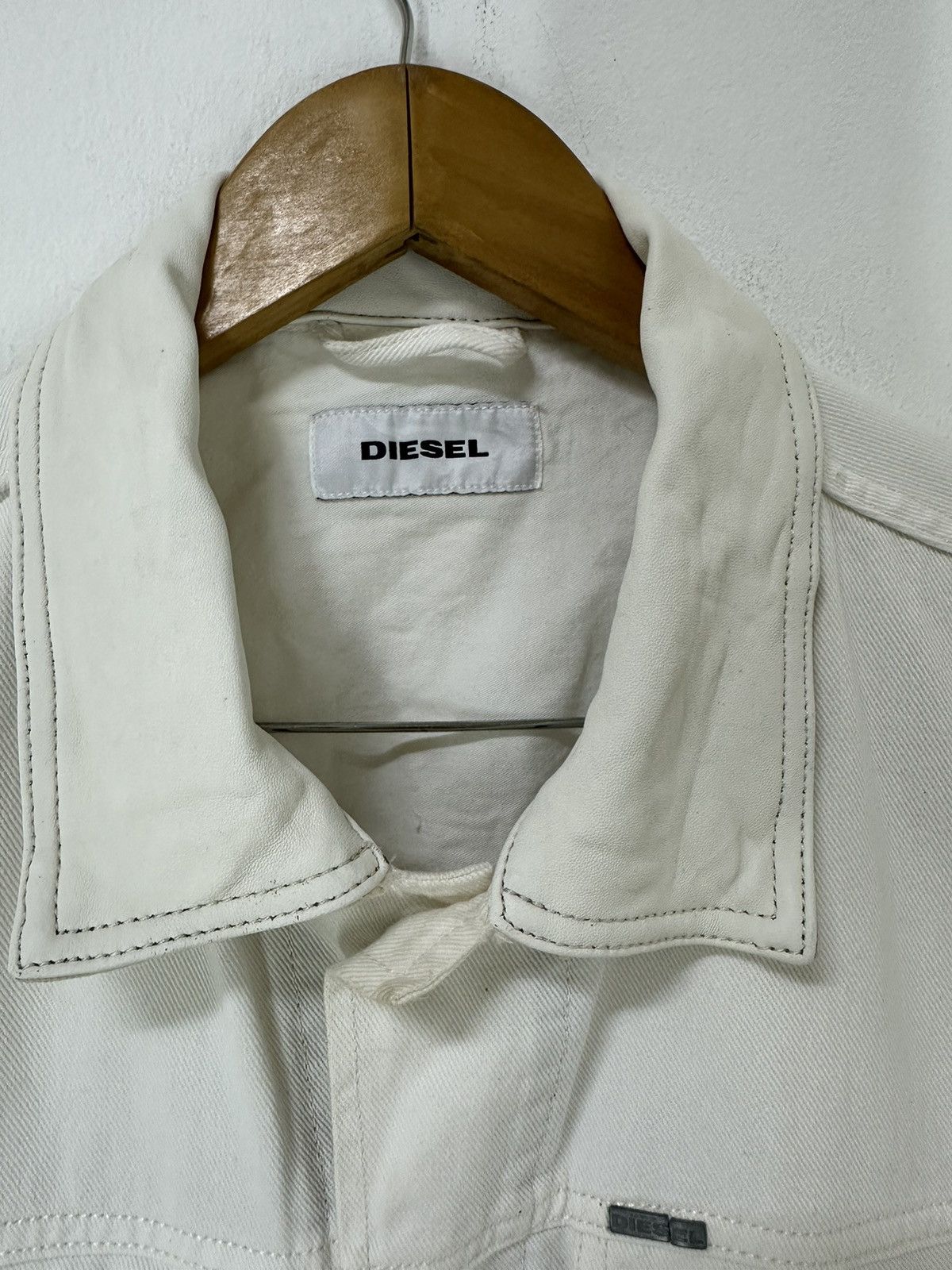 Diesel Diesel White Denim Type 3 Design Leather Collar Size US XL / EU 56 / 4 - 3 Thumbnail