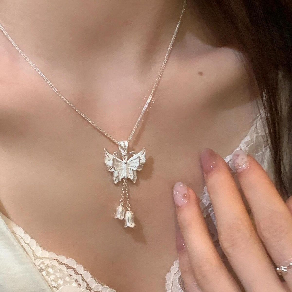 Other Whispering Butterfly · Silver Necklace Size ONE SIZE - 8 Thumbnail