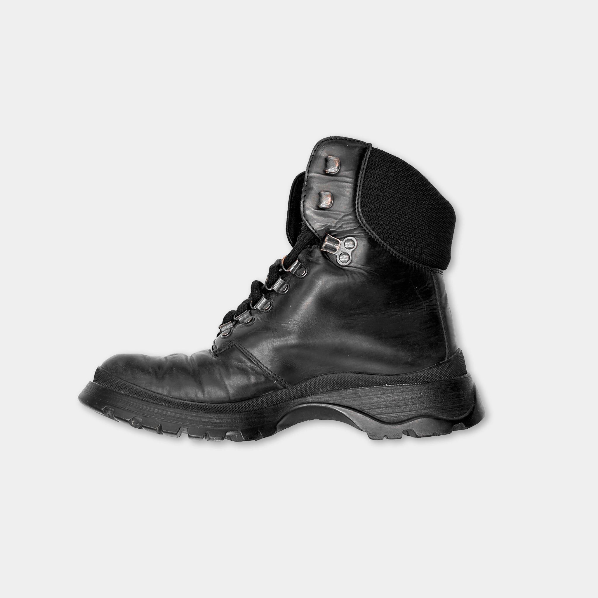 Prada Prada 2000’s Black Leather Combat Boots Size US 7 / IT 37 - 3 Thumbnail