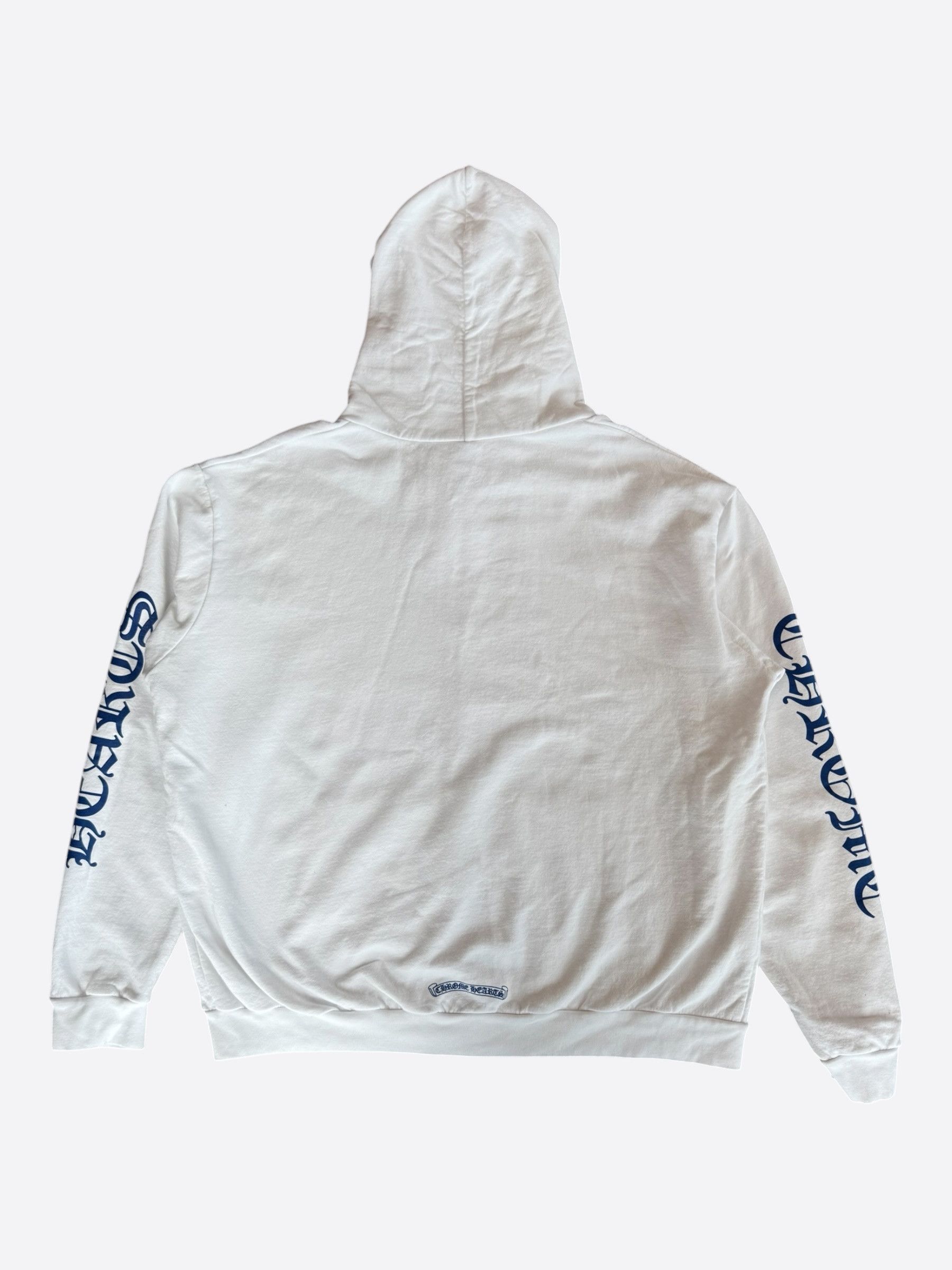 Chrome Hearts Chrome Hearts White & Blue Script Logo Zip Up Hoodie Size US XL / EU 56 / 4 - 2 Thumbnail