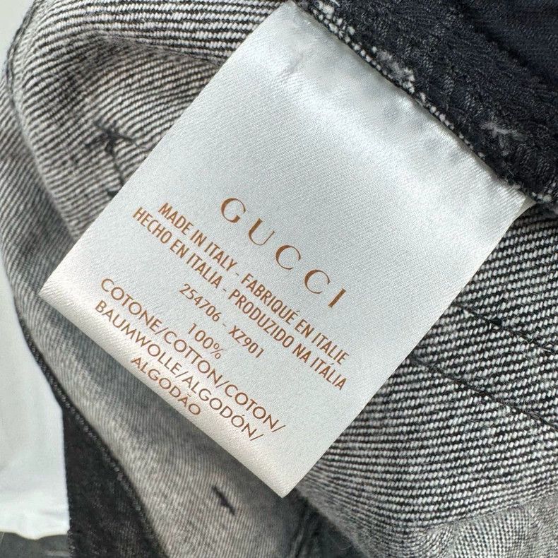 Gucci Gucci Old-fashioned leather brand black washed jeans Size US 30 / EU 46 - 7 Thumbnail