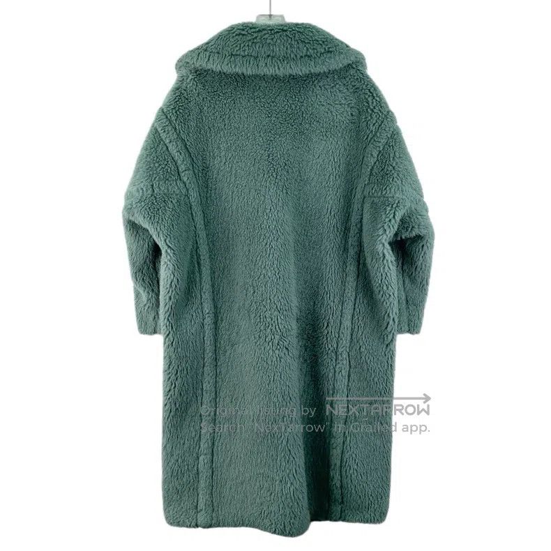 Max Mara Max Mara Green Teddy Alpaca Wool Collar Double Breasted Lo Size XS / US 0-2 / IT 36-38 - 2 Thumbnail