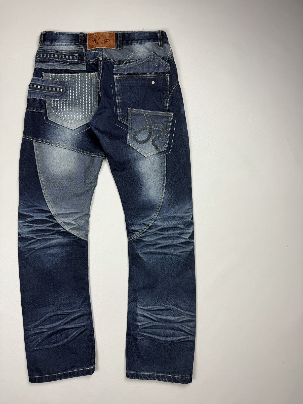 Japanese Brand J-Rag Men’s Japanese Style Multipocket Patchwork Jeans Size US 33 - 18 Thumbnail