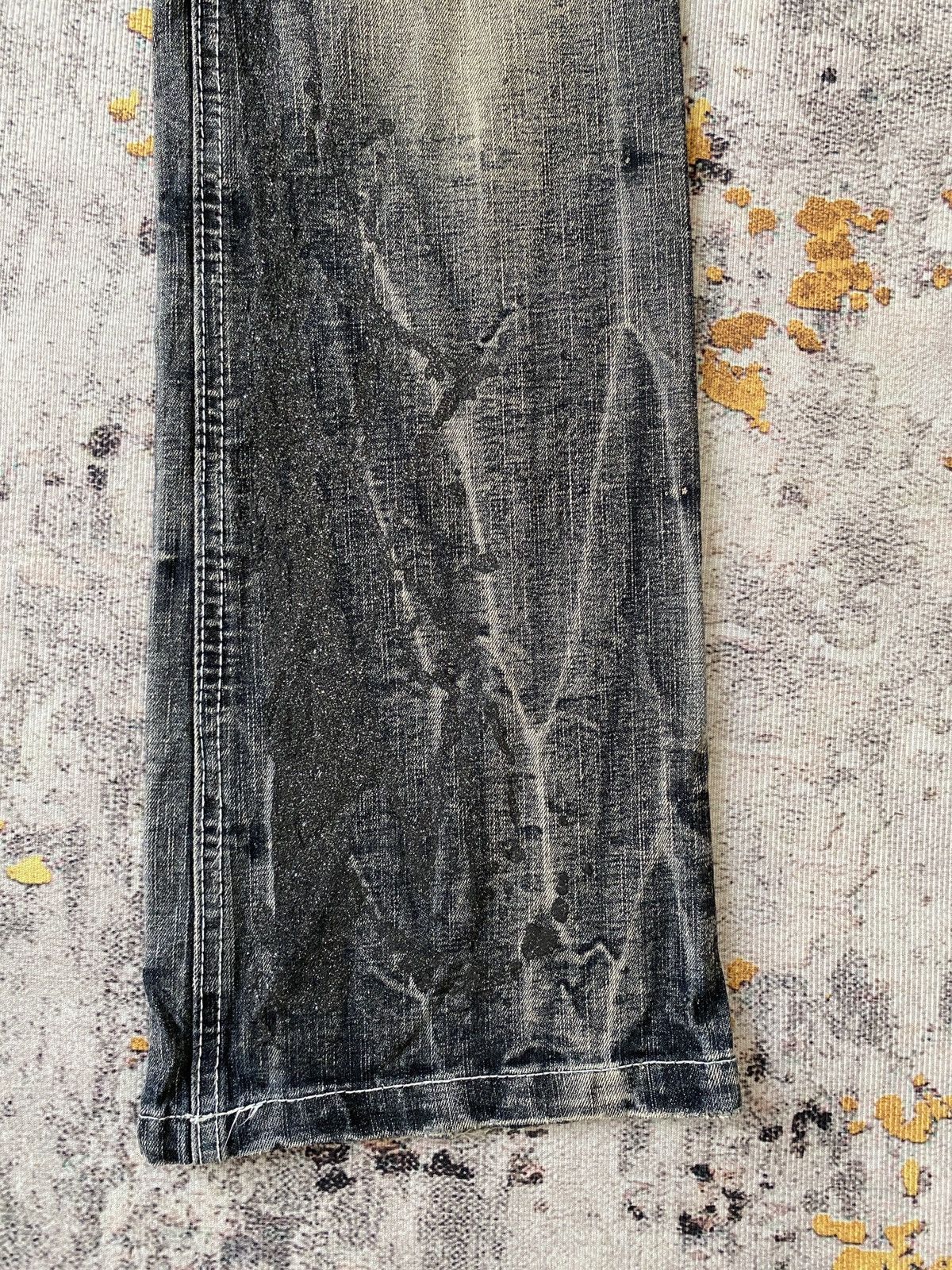 Japanese Brand Black Baccara Distressed Claws Mark Design Flare Denim Size US 32 / EU 48 - 7 Thumbnail