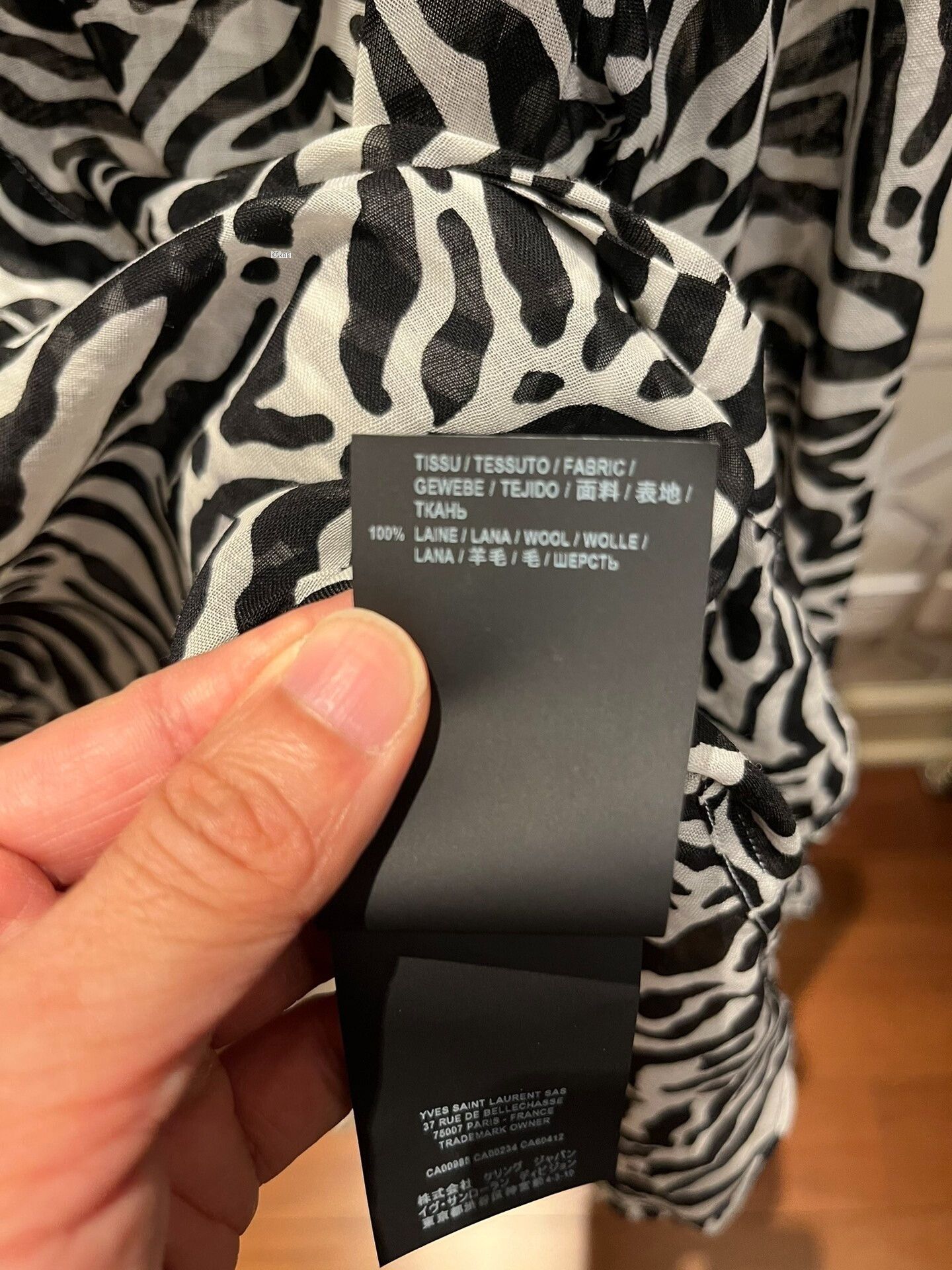 Saint Laurent Paris Saint Laurent Classic Zebra Print Shirt Size US M / EU 48-50 / 2 - 5 Thumbnail