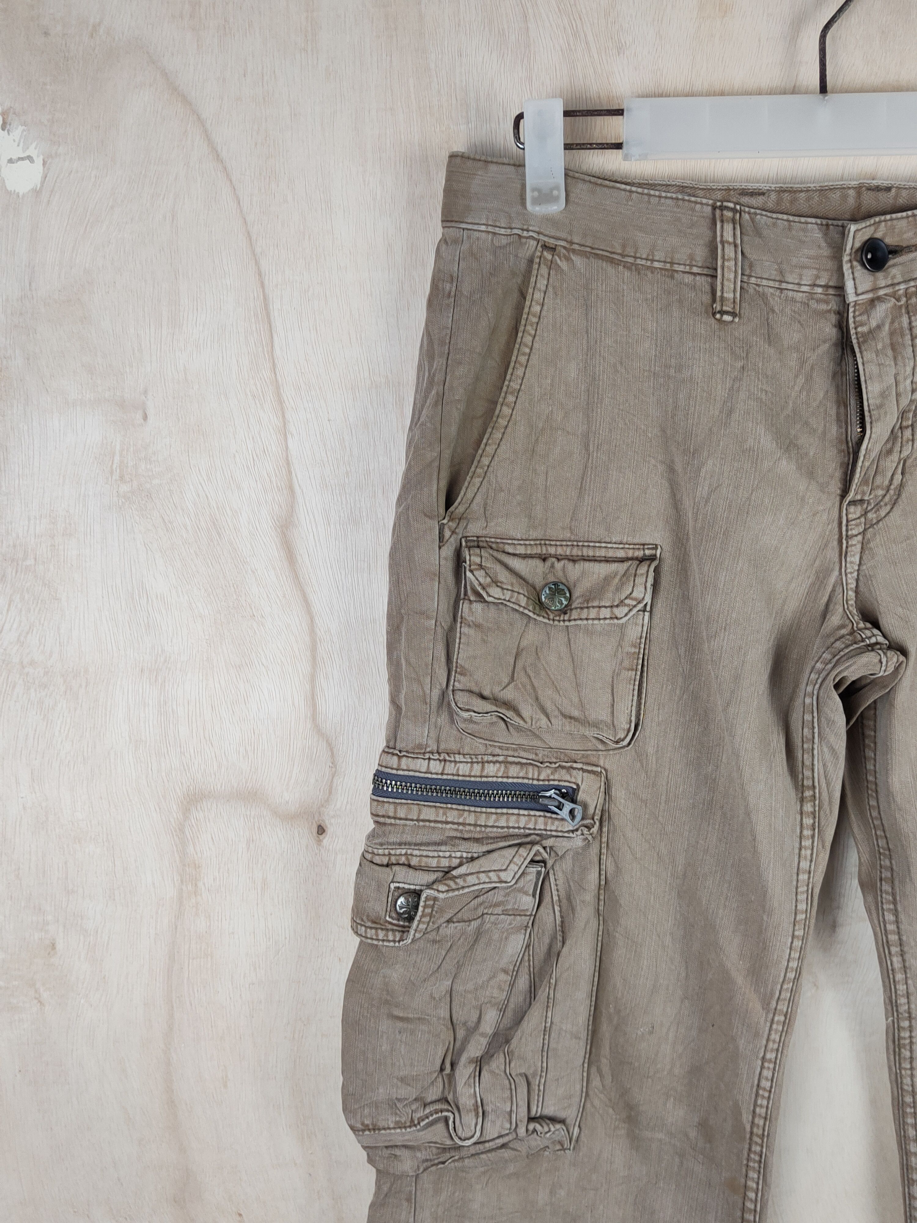 Japanese Brand DL Surplus Brown Multipocket Tactical Cargo Pants #S2444 Size US 30 / EU 46 - 3 Thumbnail