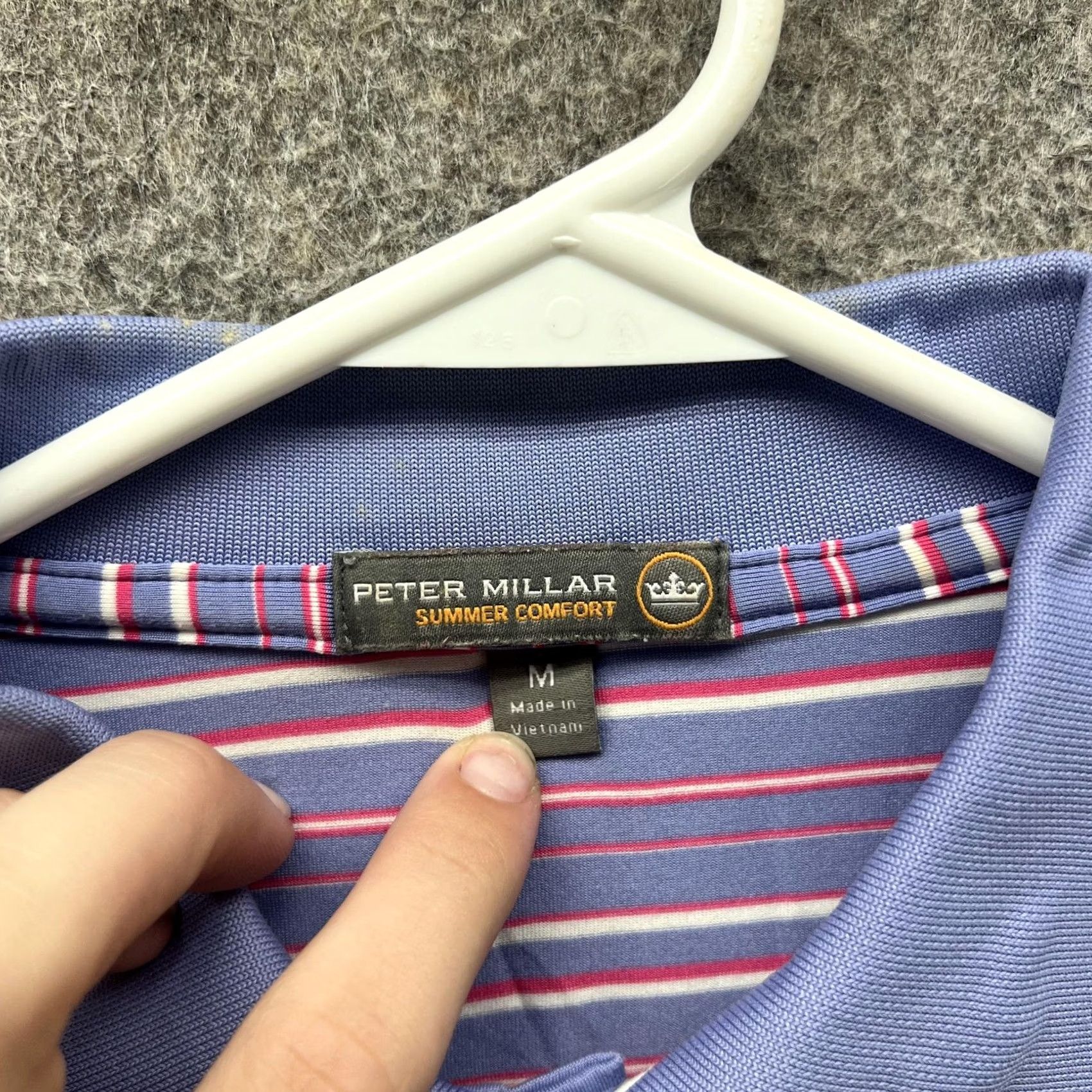 Peter Millar VINTAGE? (No) Peter Millar Polo Shirt Mens M Purple Stripe Summer Comfort Stretch Golf Shirt Mens Medium Purple Stripe Polo for Golf Size US M / EU 48-50 / 2 - 4 Thumbnail