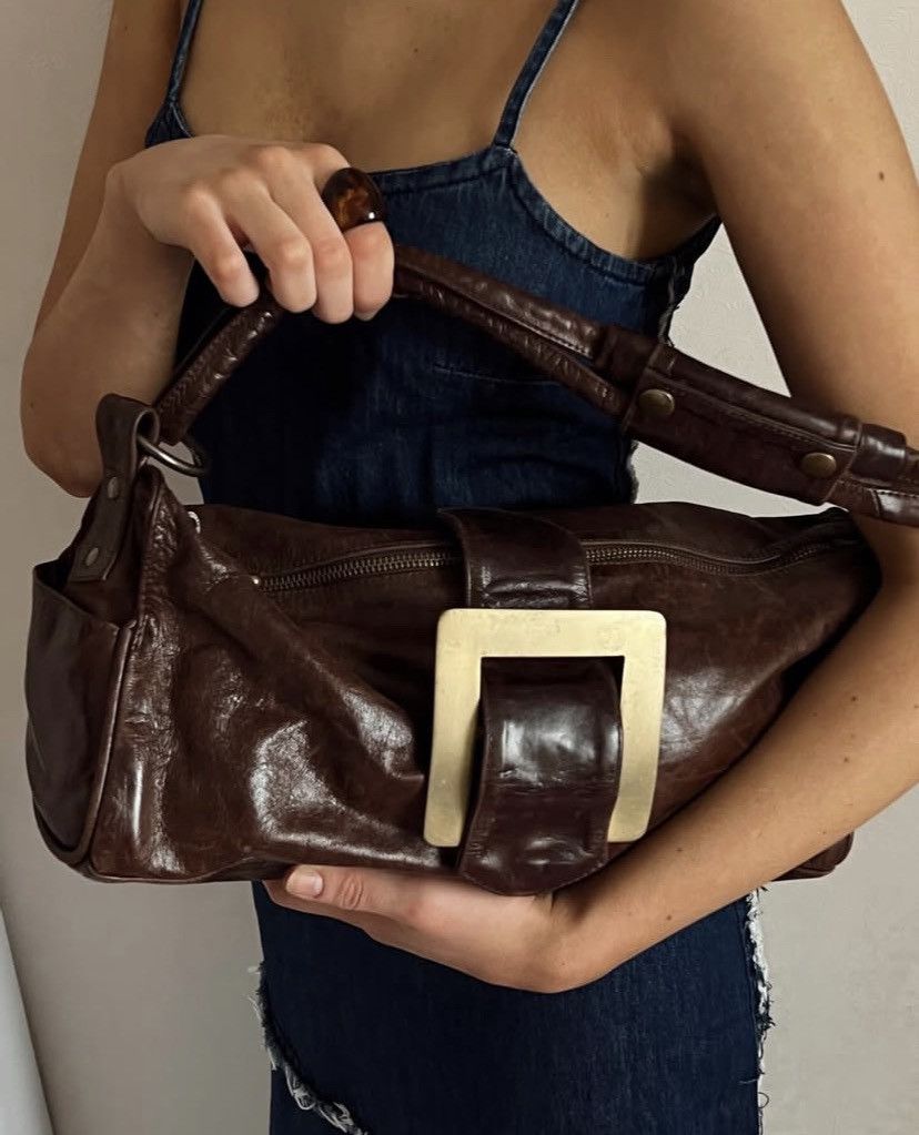 Vintage Vintage brown leather shoulder bag Size ONE SIZE - 1 Thumbnail