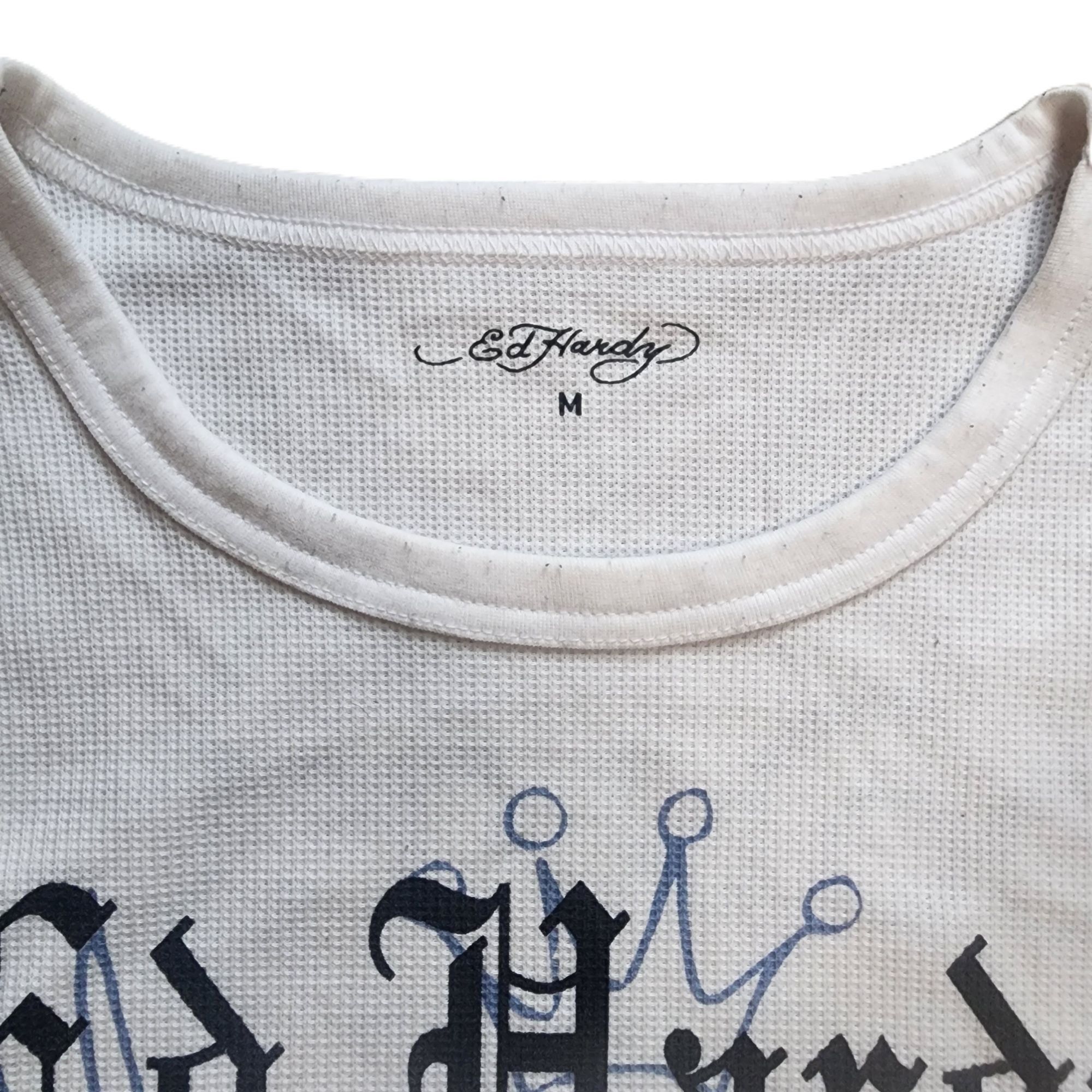 Ed Hardy Ed Hardy White Long Sleeve Thermal Graphic t-shirt Size US M / EU 48-50 / 2 - 5 Thumbnail