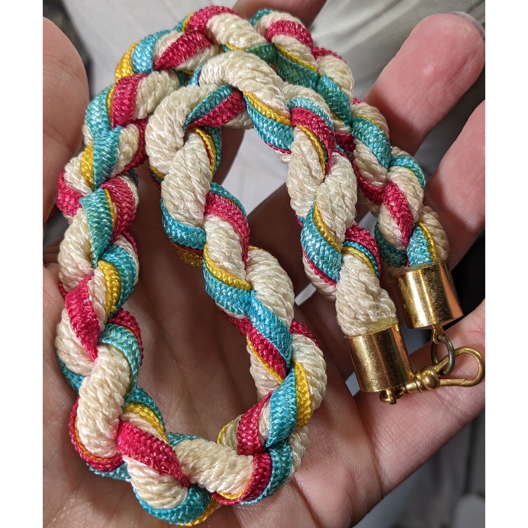 Other Rustic Nostalgic Braided Multicolor Rope Necklace With Gold- Size ONE SIZE - 5 Thumbnail