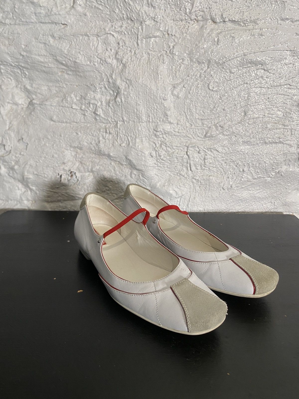 Prada Prada Red Label White leather and Grey suede shoes Size US 7 / IT 37 - 1 Thumbnail