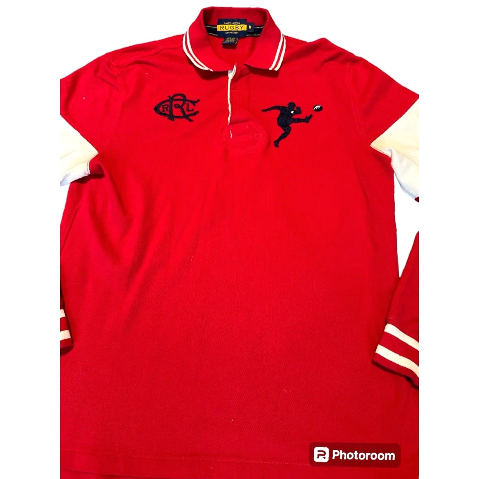 Ralph Lauren VINTAGE Ralph Lauren Rugby Shirt Mens XL Red Long Sleeve Embroidered Collared Button-Up Classic 90s Size US XL / EU 56 / 4 - 3 Thumbnail