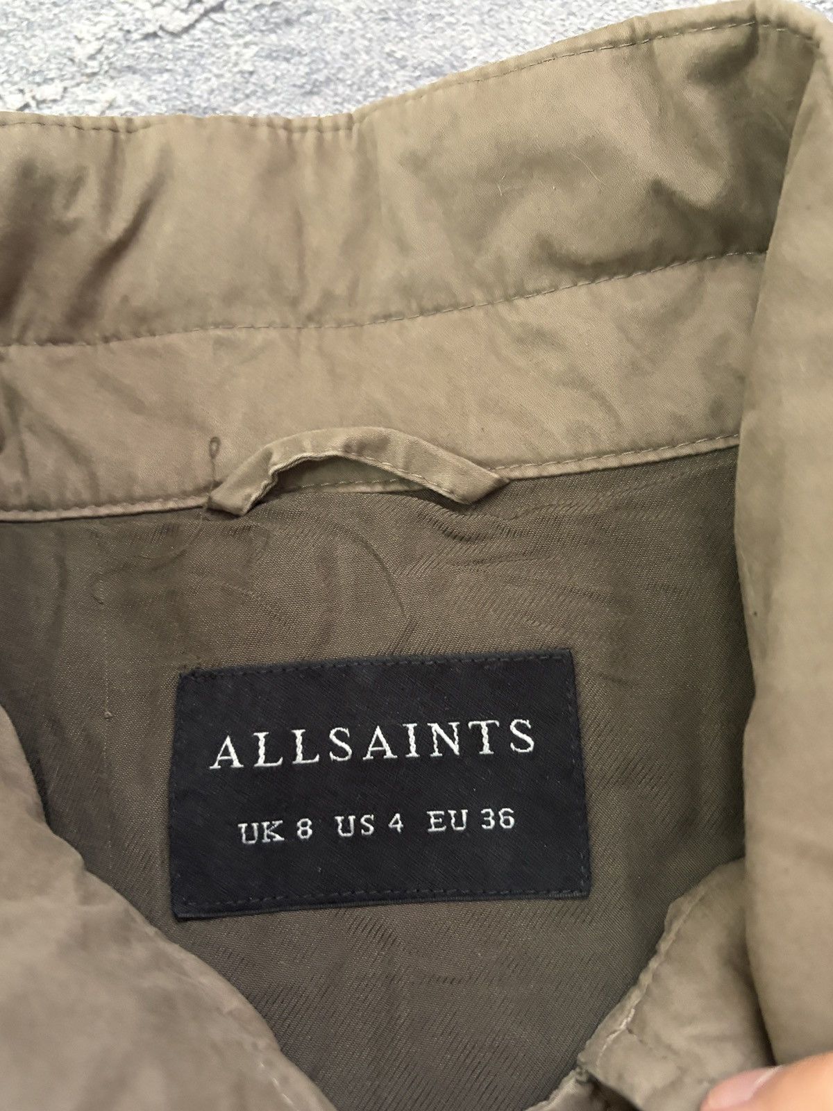 Allsaints AllSaints Fife Military Khaki Mixed Media Parka Jacket 8/4 Size S / US 4 / IT 40 - 3 Thumbnail