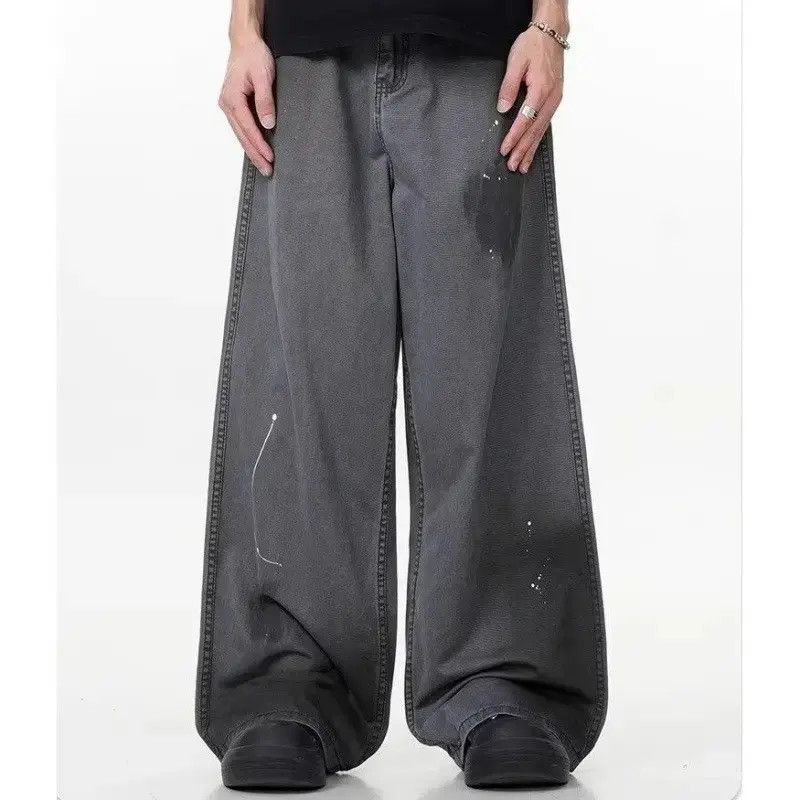 Japanese Brand Retro loose splashed ink straight leg jeans Size US 32 / EU 48 - 1 Thumbnail