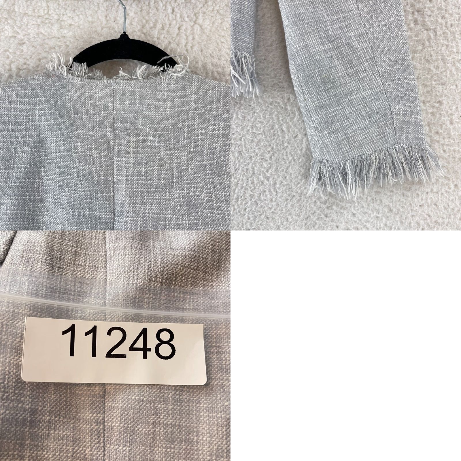 Rebecca Taylor Rebecca Taylor Slub Suiting Jacket Womens Size 4 Gray Fringe Hem Full Zip LS Jacket Size S / US 4 / IT 40 - 9 Thumbnail