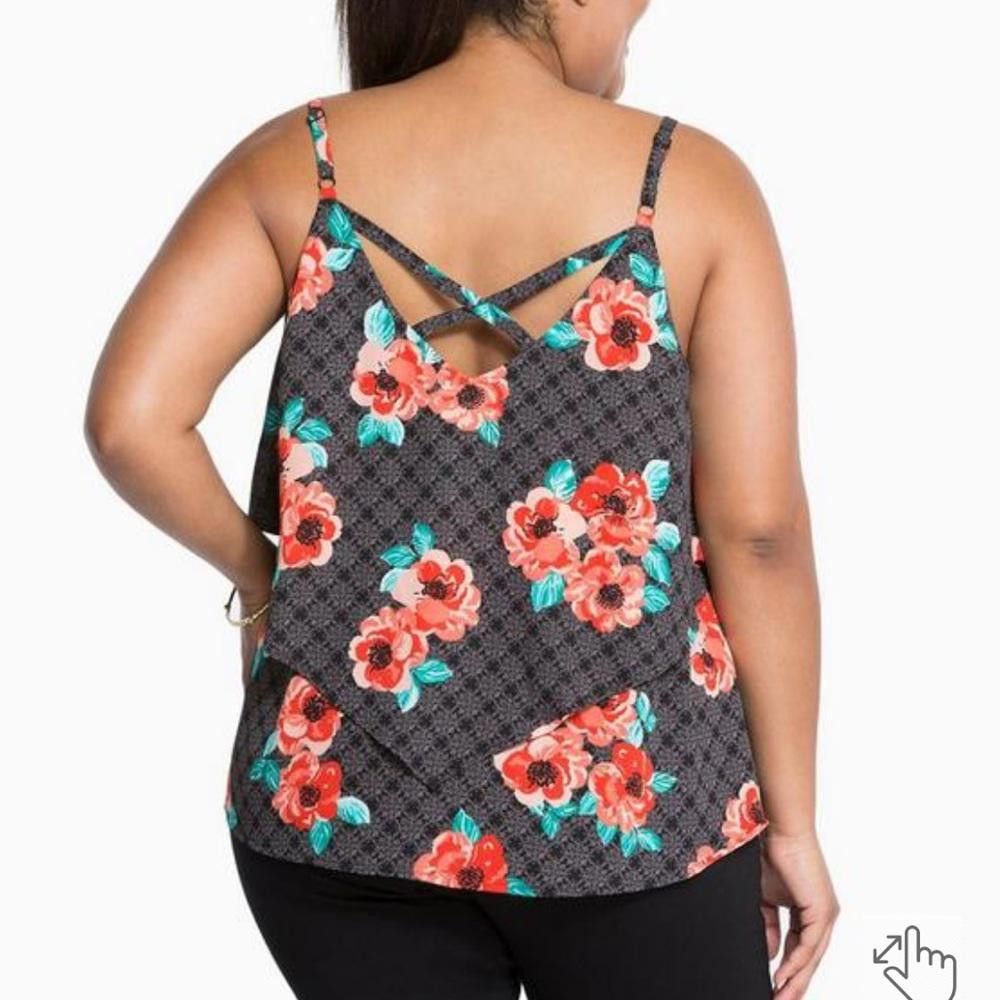 Torrid Torrid l Floral Layered Crisscross Cami 5X Size M / US 6-8 / IT 42-44 - 2 Thumbnail