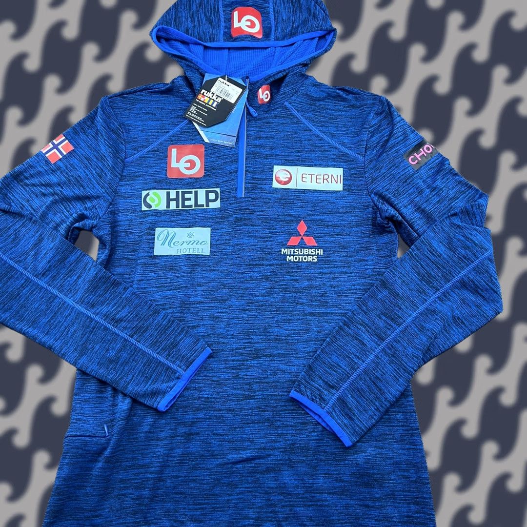 Layer 8 RUKKA Norway Team Mens Ski Top 1/4 Zip Base Layer Blue Hoodie Flag Hoodie Size US M / EU 48-50 / 2 - 1 Thumbnail