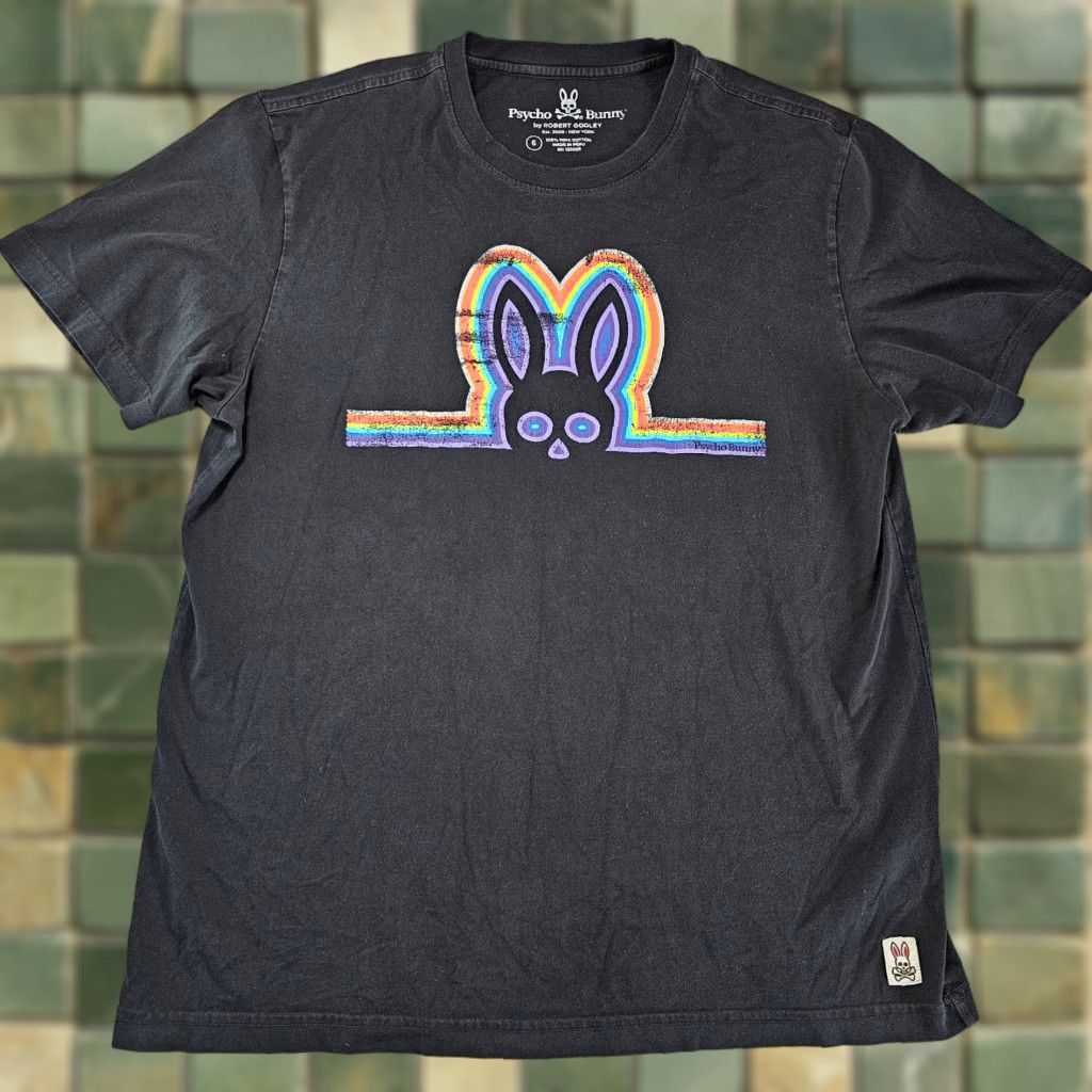 Psycho Bunny Psycho Bunny Shirt Mens Size M Black Graphic Print Short Sleeve Crew Neck 100% Pima Cotton Scovill Logo Embroidered Vintage: No Size US M / EU 48-50 / 2 - 1 Thumbnail