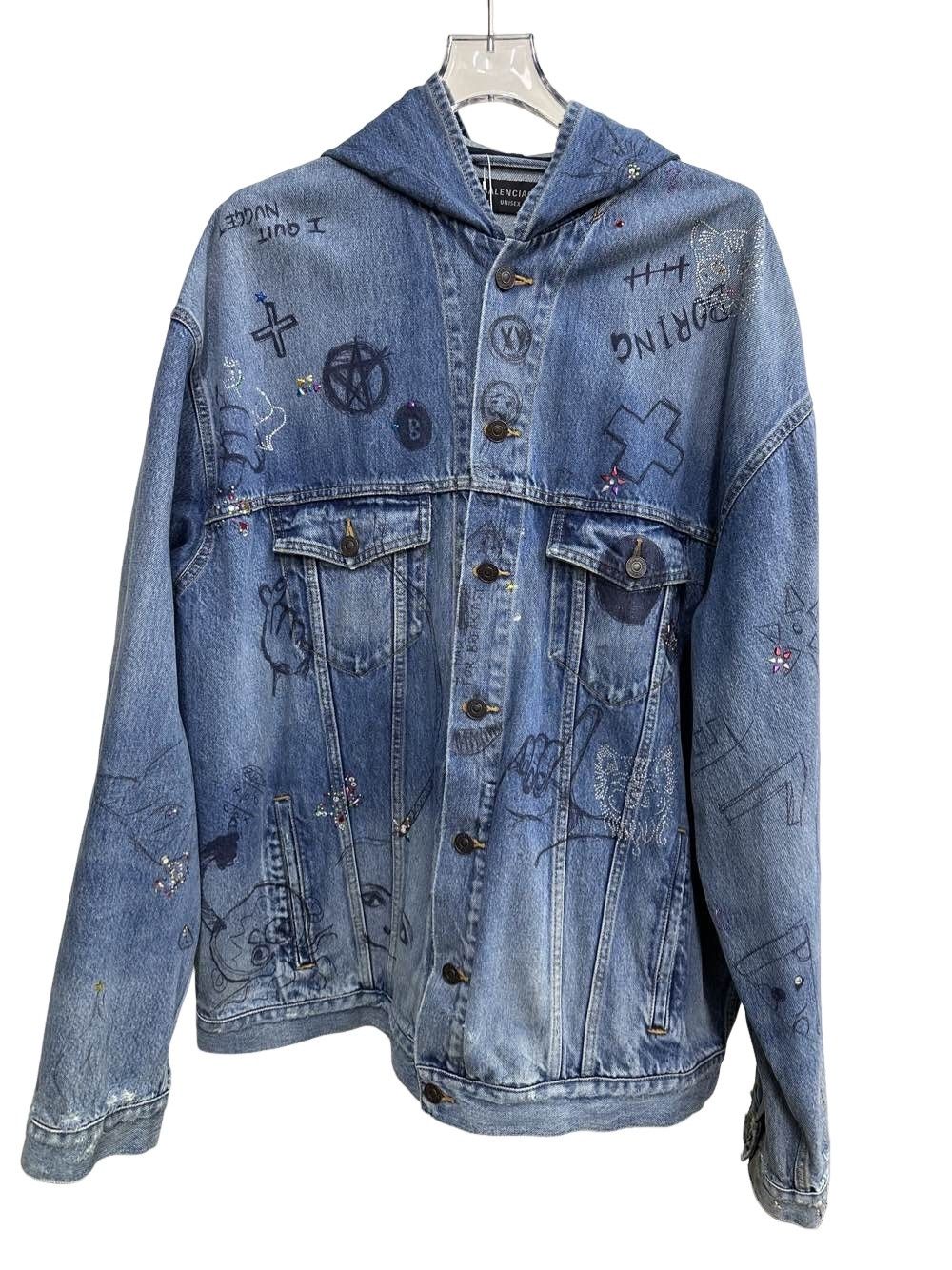 Balenciaga Limited Edition Graffiti Denim Jacket-2506 | Grailed