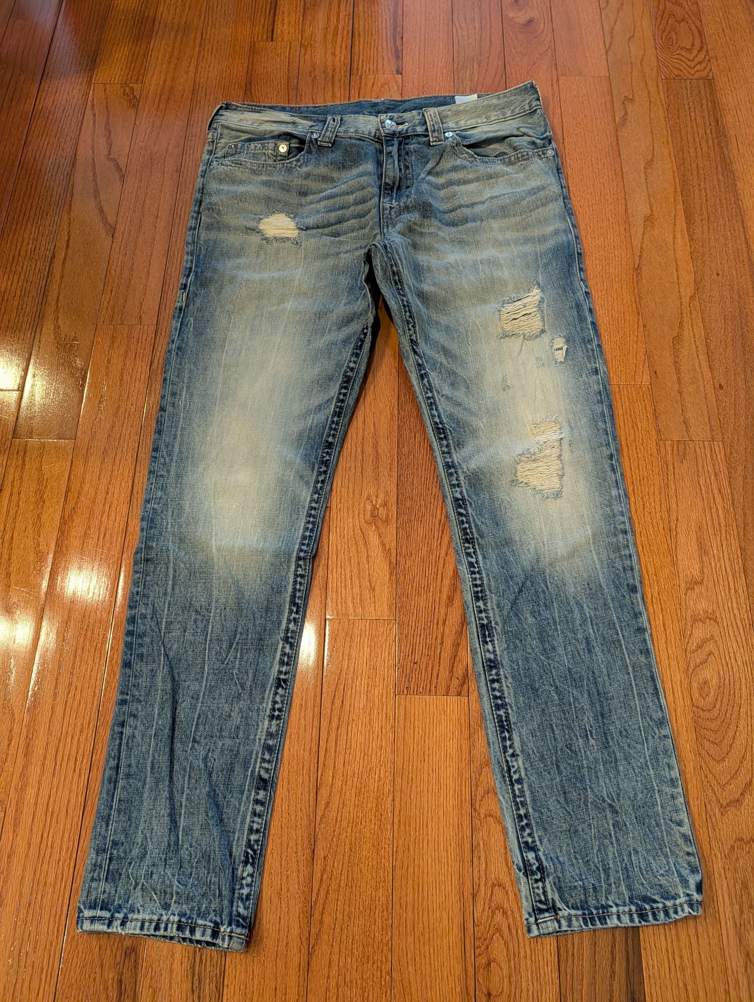 True Religion True Religion Skinny Distressed Light Wash Denim Jeans 38 Size US 38 / EU 54 - 5 Thumbnail