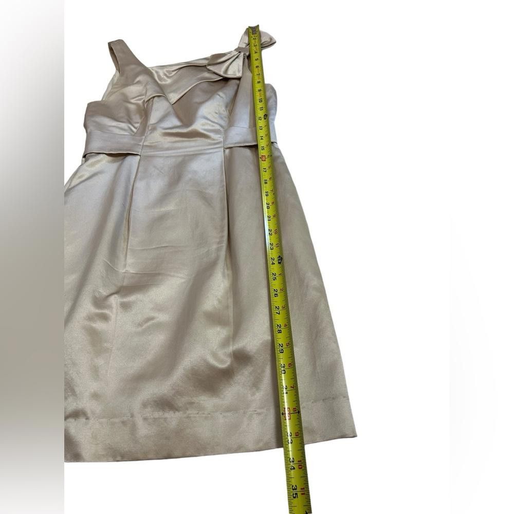Designer Yoana Baraschi l Tan Gold Silk Satin Bow Dress Size 4 Size S / US 4 / IT 40 - 3 Thumbnail