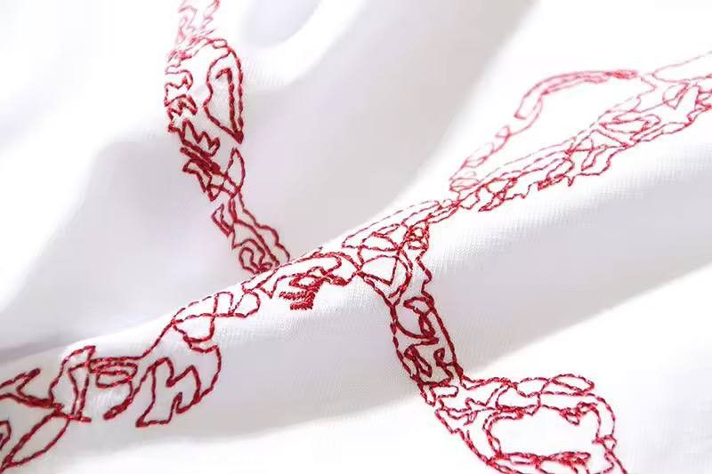Japanese Brand × Vintage cotton T-shirt with floral embroidery Size US XL / EU 56 / 4 - 4 Thumbnail