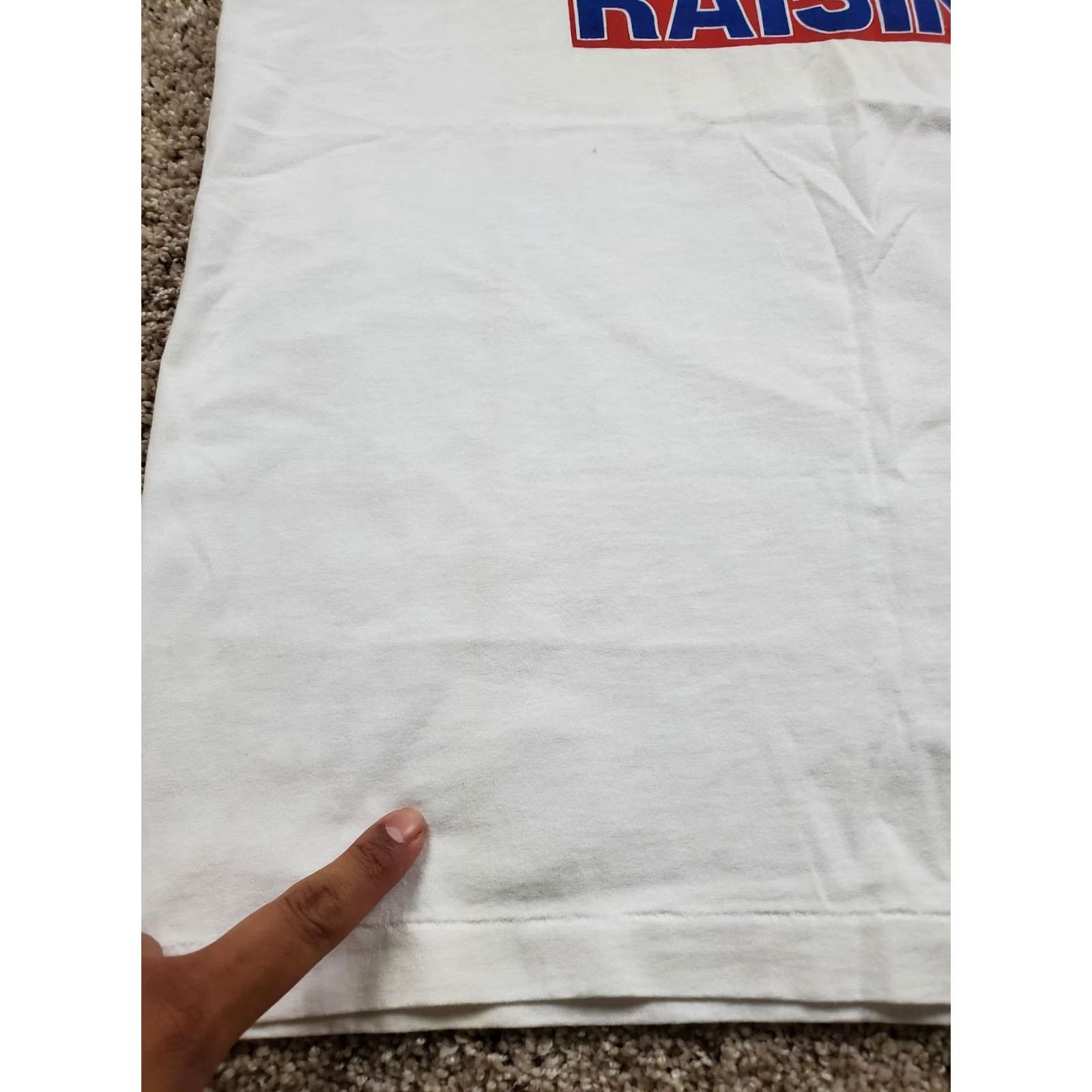 Fruit Of The Loom VINTAGE Champion Raisins Shirt Mens XL White Fruit of the Loom Graphic Promo 90s Size US XL / EU 56 / 4 - 3 Thumbnail