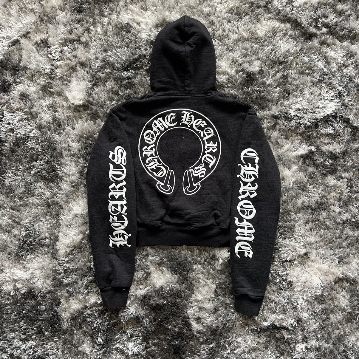 Chrome Hearts Chrome Hearts Horseshoe Logo Cropped Hoodie Grailed