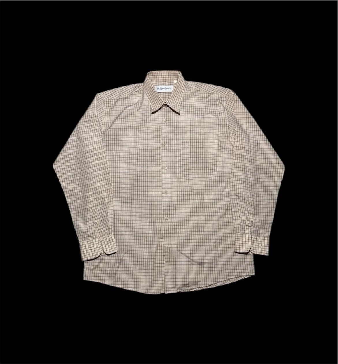 Yves Saint Laurent Yves Saint Laurent Plaid Long Shirt Size US L / EU 52-54 / 3 - 1 Thumbnail