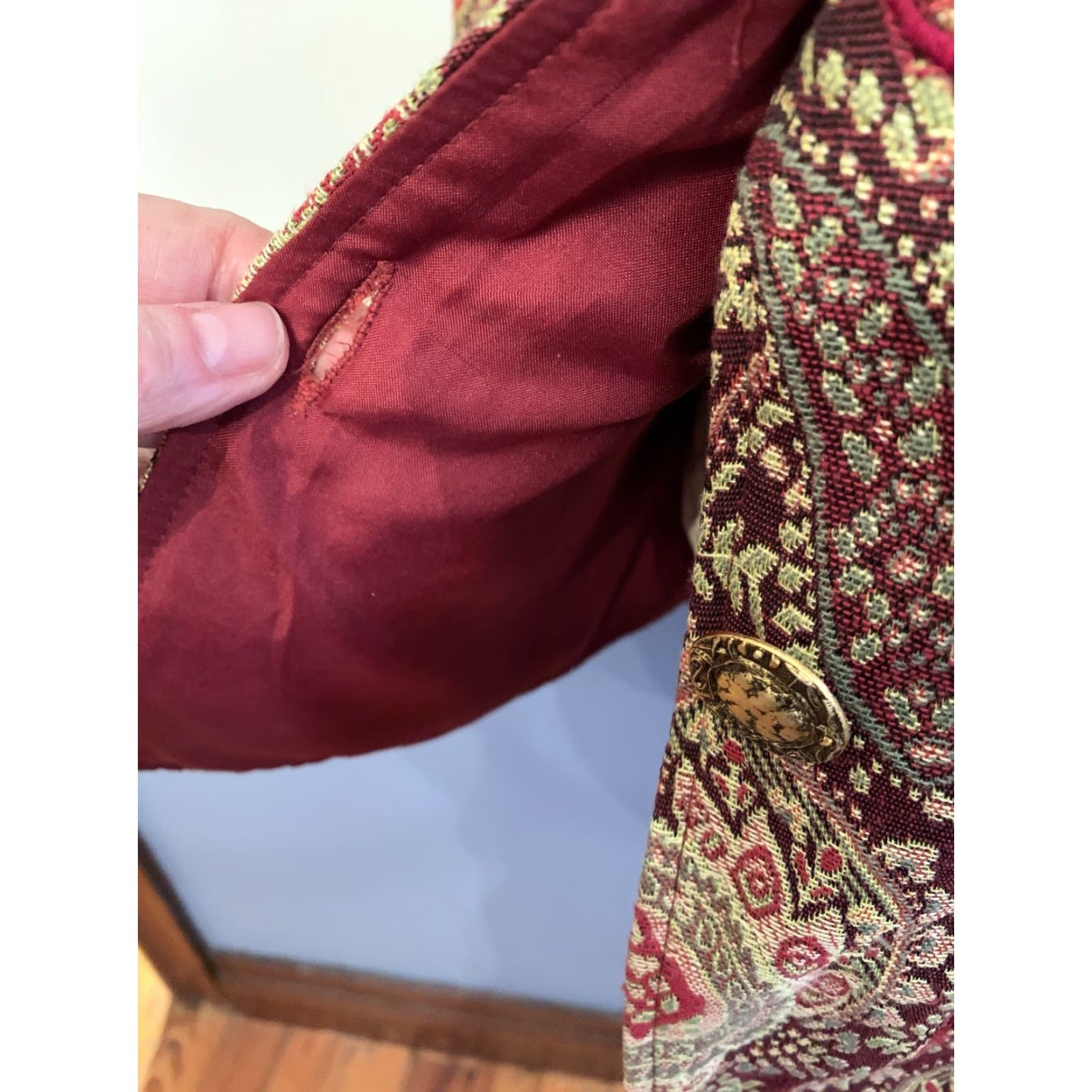 Vintage VINTAGE Indigo Moon Jacket Beaded Poinsettia Lined Women's Jacket XS Indigo Moon New Gorgeous Beaded Poinsettia Jacket Lined Women's Jacket Size M / US 6-8 / IT 42-44 - 5 Thumbnail