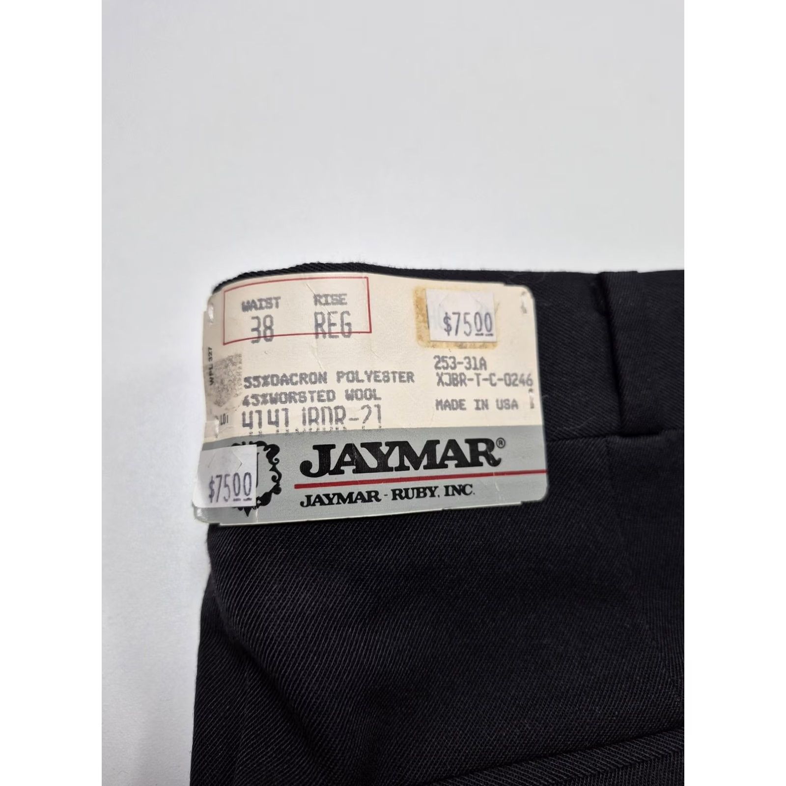 Vintage VINTAGE Jaymar Dress Pants Mens 38x36 Black Wool Blend Pleated Straight Unhemmed NWT Size US 38 / EU 54 - 4 Thumbnail