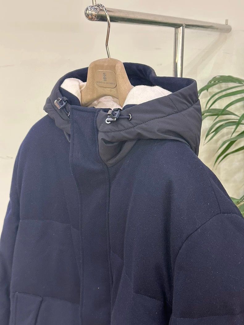 Loro Piana LORO PIANA Men's zipper hooded cashmere down jacket Size US M / EU 48-50 / 2 - 2 Thumbnail