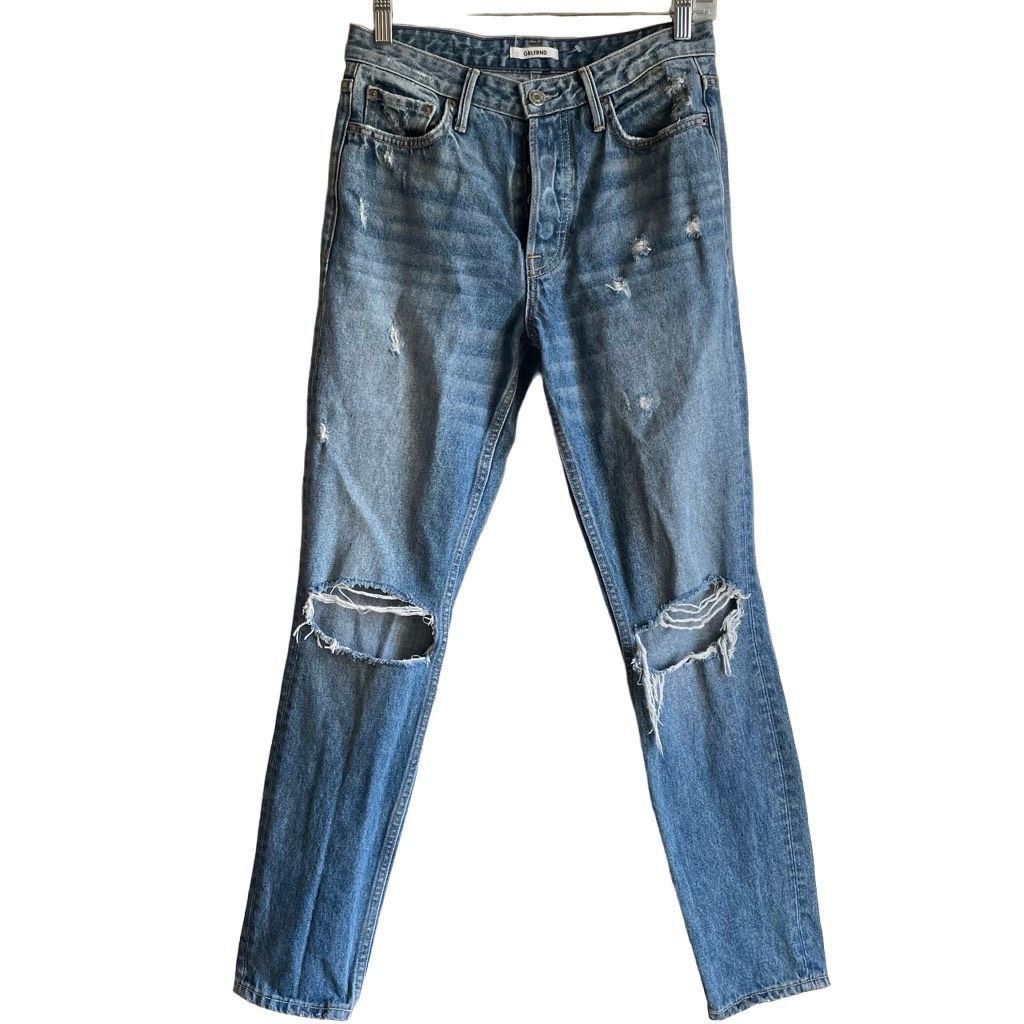 image of Grlfrnd Jeans Womens 26 Denim Karolina High Rise Skinny Ripped Distressed in Blue