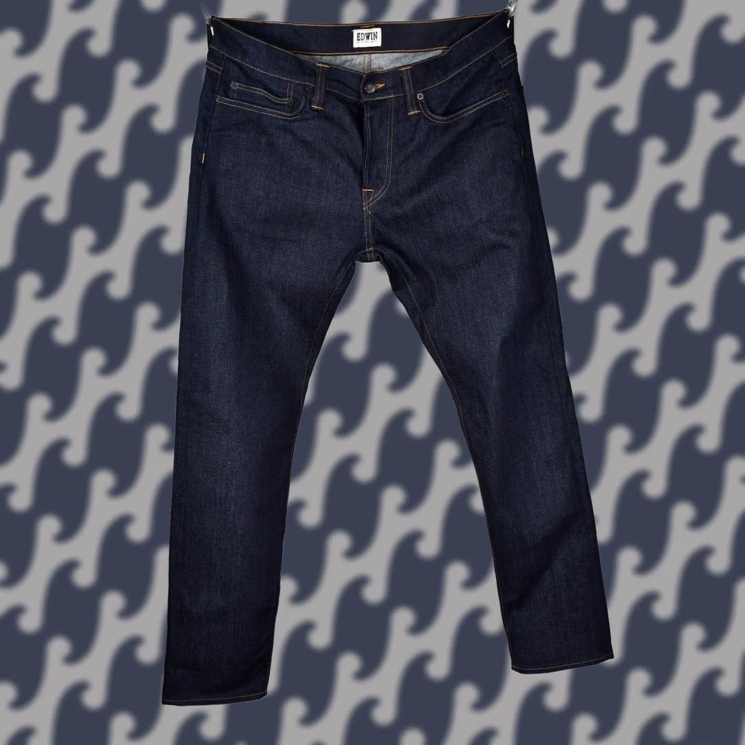 Edwin Edwin Jeans ED-75 Slim Tapered Black Men W34/L34 Binary? Size US 34 / EU 50 - 1 Thumbnail