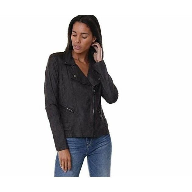 Other Faux Leather Suede Moto Jacket Medium Black Vegan Zip EUC So Size M / US 6-8 / IT 42-44 - 2 Thumbnail